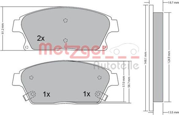 Metzger 1170292 - Kit pastiglie freno, Freno a disco autozon.pro