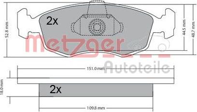 Metzger 1170249 - Kit pastiglie freno, Freno a disco autozon.pro