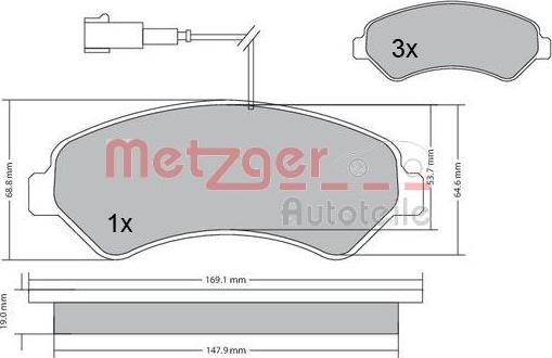 Metzger 1170248 - Kit pastiglie freno, Freno a disco autozon.pro