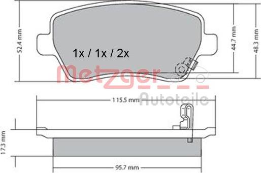 Metzger 1170243 - Kit pastiglie freno, Freno a disco autozon.pro