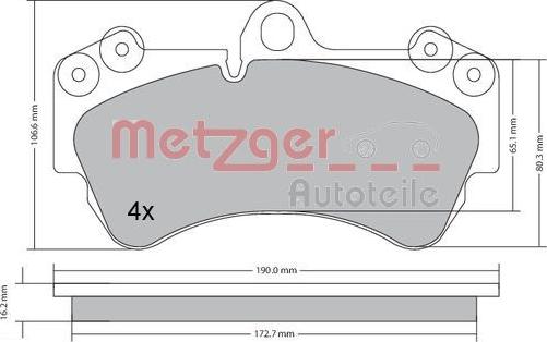 Metzger 1170242 - Kit pastiglie freno, Freno a disco autozon.pro