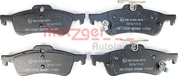 Metzger 1170247 - Kit pastiglie freno, Freno a disco autozon.pro