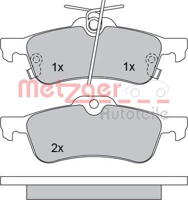 Metzger 1170247 - Kit pastiglie freno, Freno a disco autozon.pro