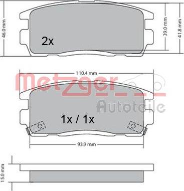 Metzger 1170256 - Kit pastiglie freno, Freno a disco autozon.pro