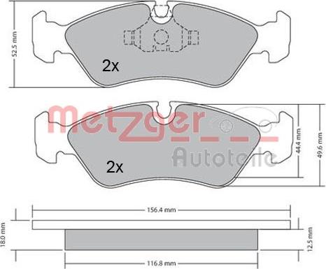 Metzger 1170252 - Kit pastiglie freno, Freno a disco autozon.pro