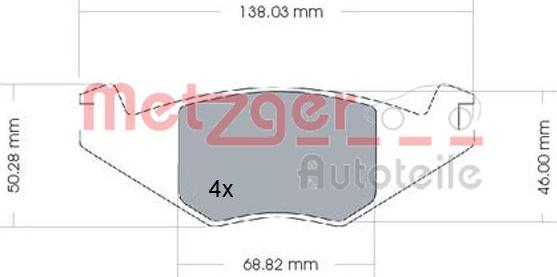 Metzger 1170257 - Kit pastiglie freno, Freno a disco autozon.pro