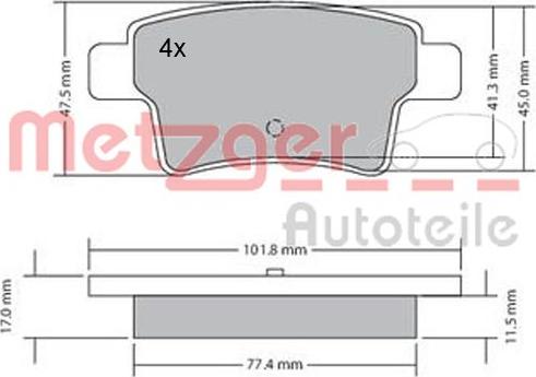 Metzger 1170264 - Kit pastiglie freno, Freno a disco autozon.pro