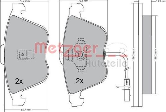 Metzger 1170268 - Kit pastiglie freno, Freno a disco autozon.pro