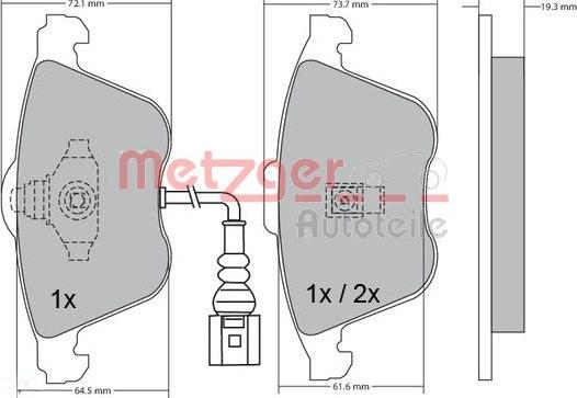 Metzger 1170263 - Kit pastiglie freno, Freno a disco autozon.pro