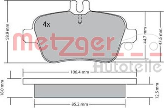 Metzger 1170204 - Kit pastiglie freno, Freno a disco autozon.pro