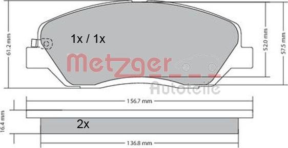 Metzger 1170205 - Kit pastiglie freno, Freno a disco autozon.pro