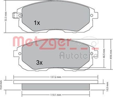 Metzger 1170208 - Kit pastiglie freno, Freno a disco autozon.pro