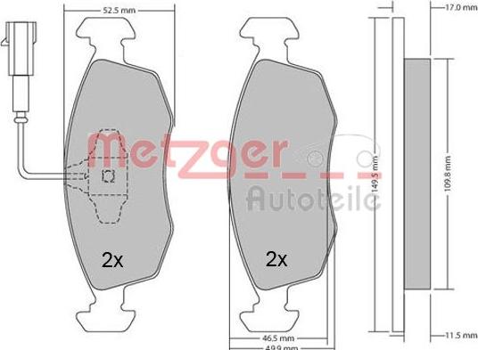 Metzger 1170202 - Kit pastiglie freno, Freno a disco autozon.pro