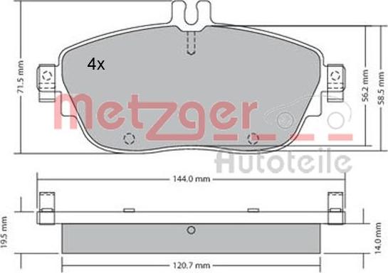 Metzger 1170215 - Kit pastiglie freno, Freno a disco autozon.pro