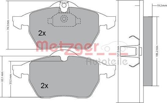 Metzger 1170216 - Kit pastiglie freno, Freno a disco autozon.pro