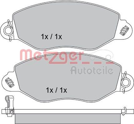 Metzger 1170210 - Kit pastiglie freno, Freno a disco autozon.pro