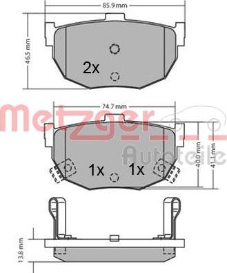 Metzger 1170212 - Kit pastiglie freno, Freno a disco autozon.pro