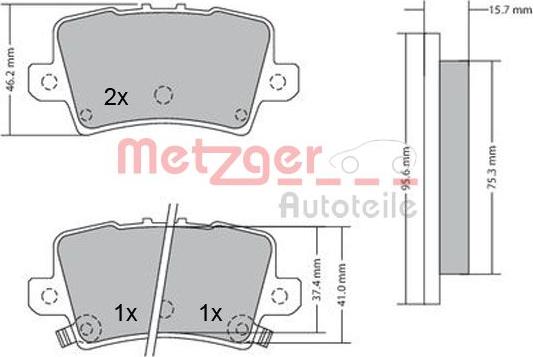 Metzger 1170288 - Kit pastiglie freno, Freno a disco autozon.pro