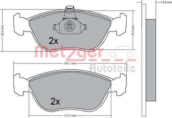 Metzger 1170282 - Kit pastiglie freno, Freno a disco autozon.pro