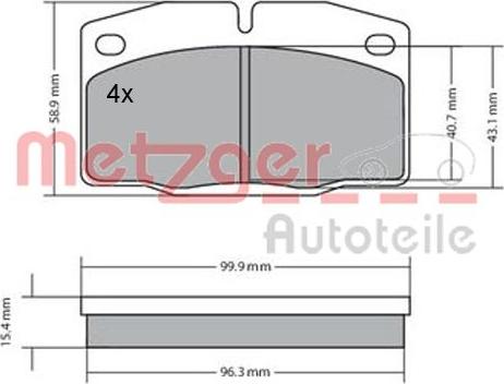 Metzger 1170234 - Kit pastiglie freno, Freno a disco autozon.pro