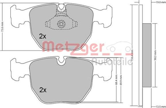 Metzger 1170238 - Kit pastiglie freno, Freno a disco autozon.pro