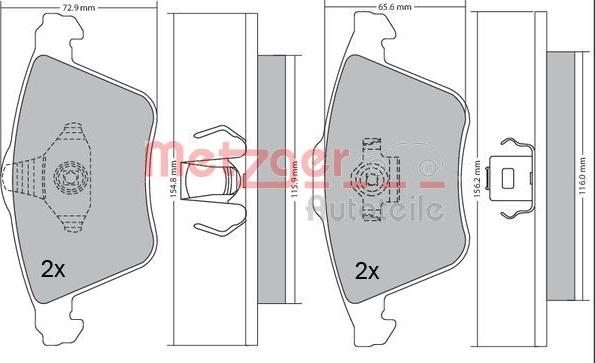 Metzger 1170233 - Kit pastiglie freno, Freno a disco autozon.pro