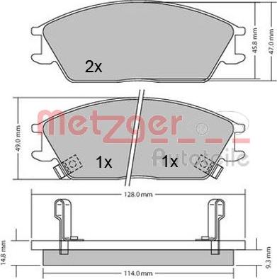 Metzger 1170224 - Kit pastiglie freno, Freno a disco autozon.pro