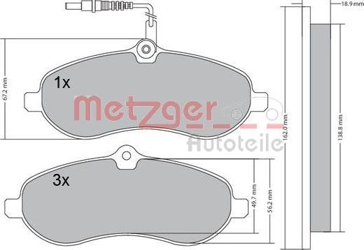 Metzger 1170228 - Kit pastiglie freno, Freno a disco autozon.pro