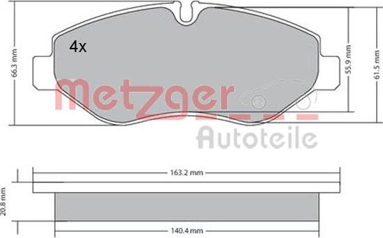 Metzger 1170271 - Kit pastiglie freno, Freno a disco autozon.pro