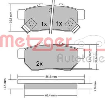 Metzger 1170272 - Kit pastiglie freno, Freno a disco autozon.pro