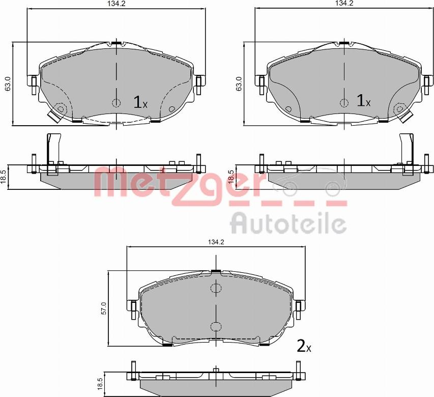 Metzger 1170797 - Kit pastiglie freno, Freno a disco autozon.pro