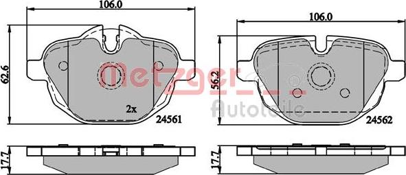 Metzger 1170784 - Kit pastiglie freno, Freno a disco autozon.pro