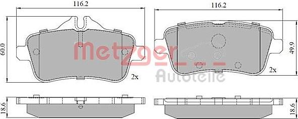 Metzger 1170786 - Kit pastiglie freno, Freno a disco autozon.pro