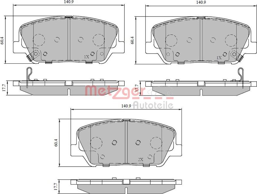 Metzger 1170780 - Kit pastiglie freno, Freno a disco autozon.pro