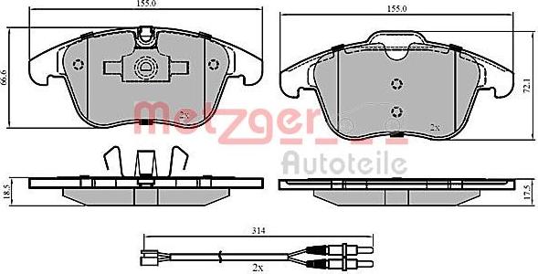 Metzger 1170773 - Kit pastiglie freno, Freno a disco autozon.pro