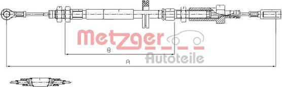 Metzger 1171.7 - Cavo comando, Freno stazionamento autozon.pro