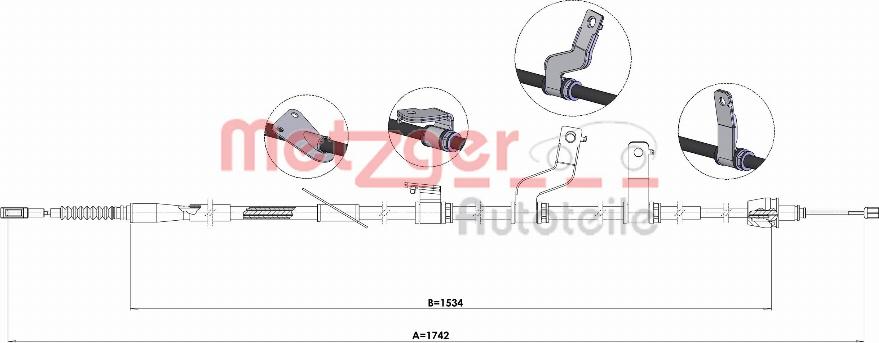 Metzger 17.6075 - Cavo comando, Freno stazionamento autozon.pro