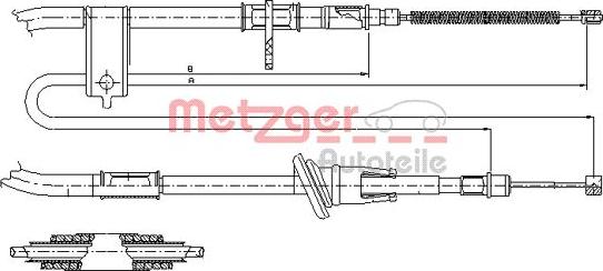 Metzger 17.2519 - Cavo comando, Freno stazionamento autozon.pro