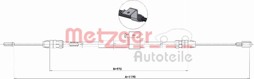 Metzger 1.FD021 - Cavo comando, Freno stazionamento autozon.pro