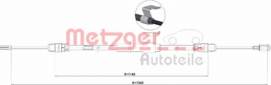 Metzger 1.FD022 - Cavo comando, Freno stazionamento autozon.pro