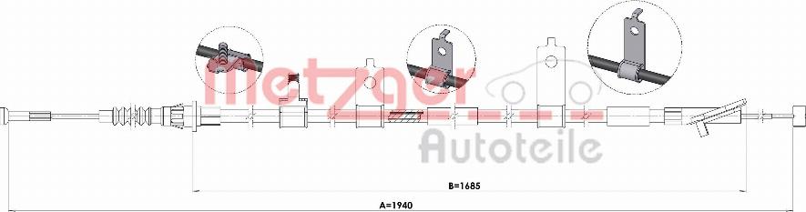 Metzger 1.MA006 - Cavo comando, Freno stazionamento autozon.pro