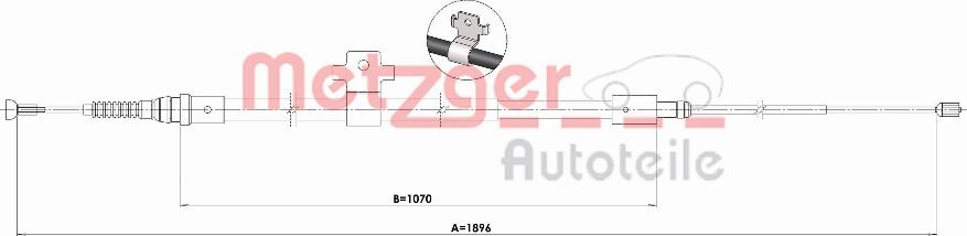 Metzger 1.PE001 - Cavo comando, Freno stazionamento autozon.pro