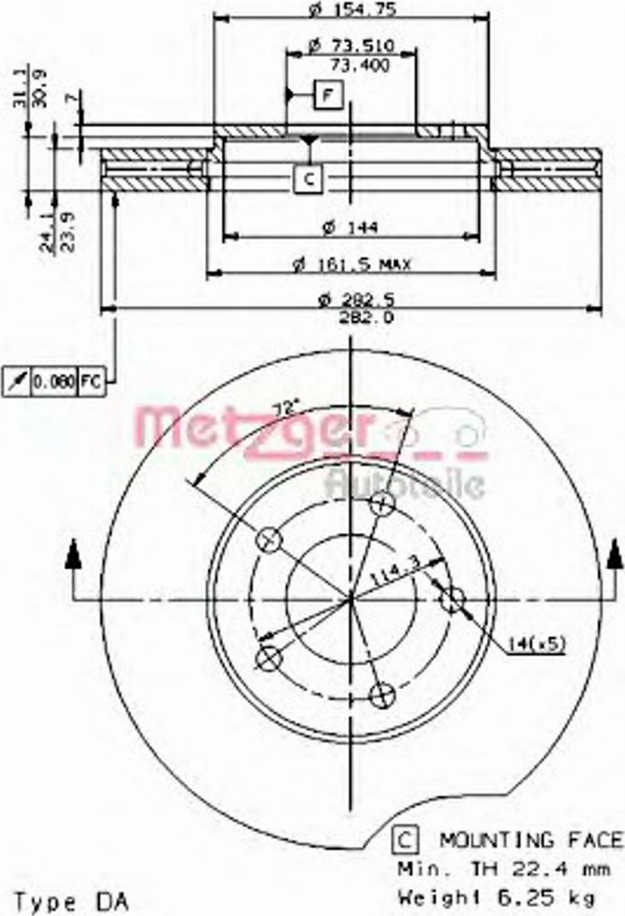 Metzger 24493 - Discofreno autozon.pro