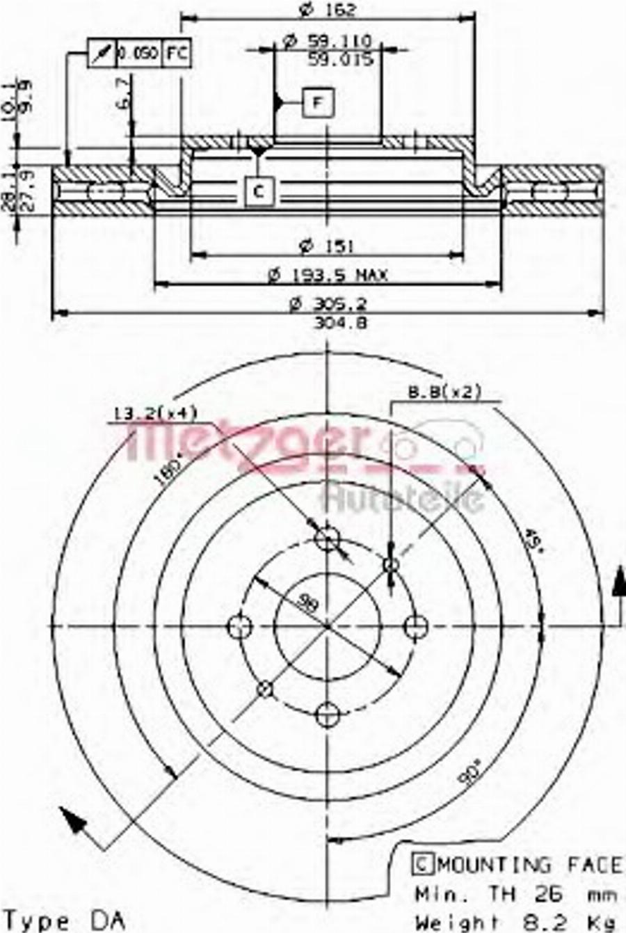 Metzger 24697V - Discofreno autozon.pro