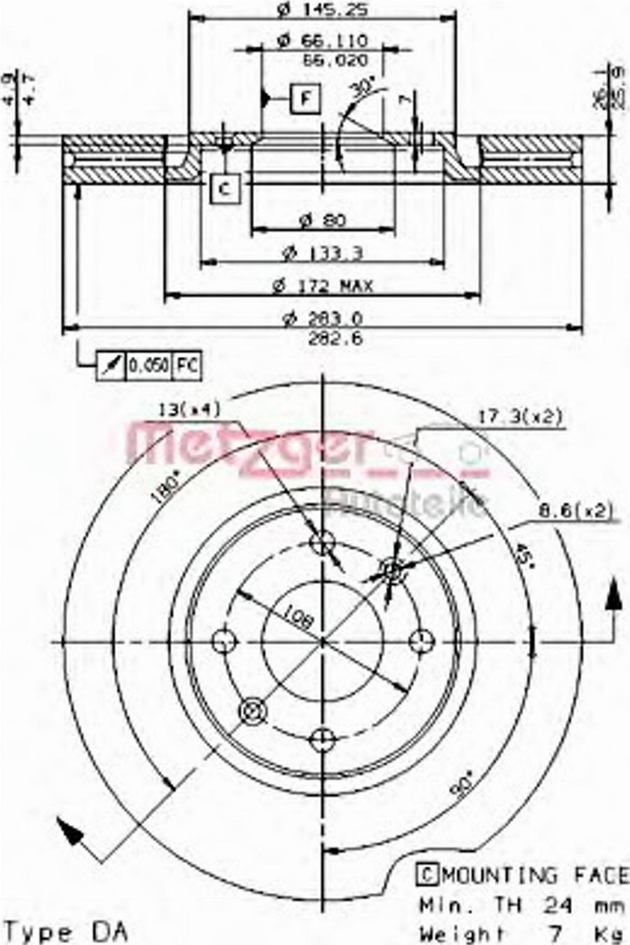 Metzger 24649E - Discofreno autozon.pro