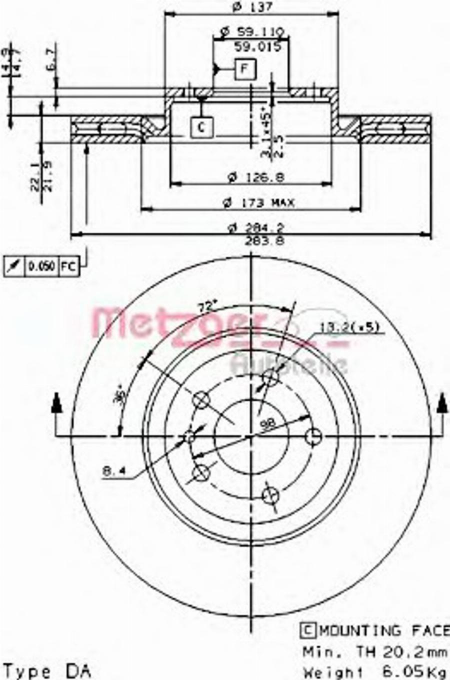 Metzger 24243V - Discofreno autozon.pro