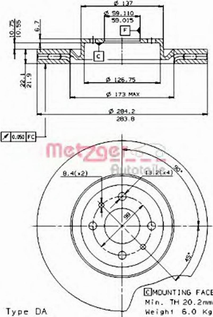 Metzger 24273E - Discofreno autozon.pro