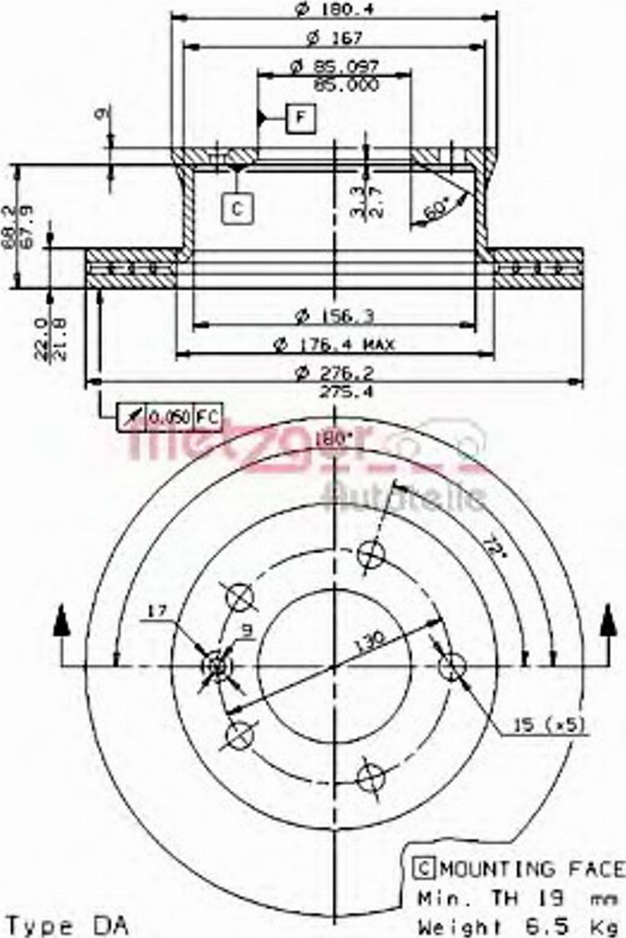 Metzger 24722 E - Discofreno autozon.pro