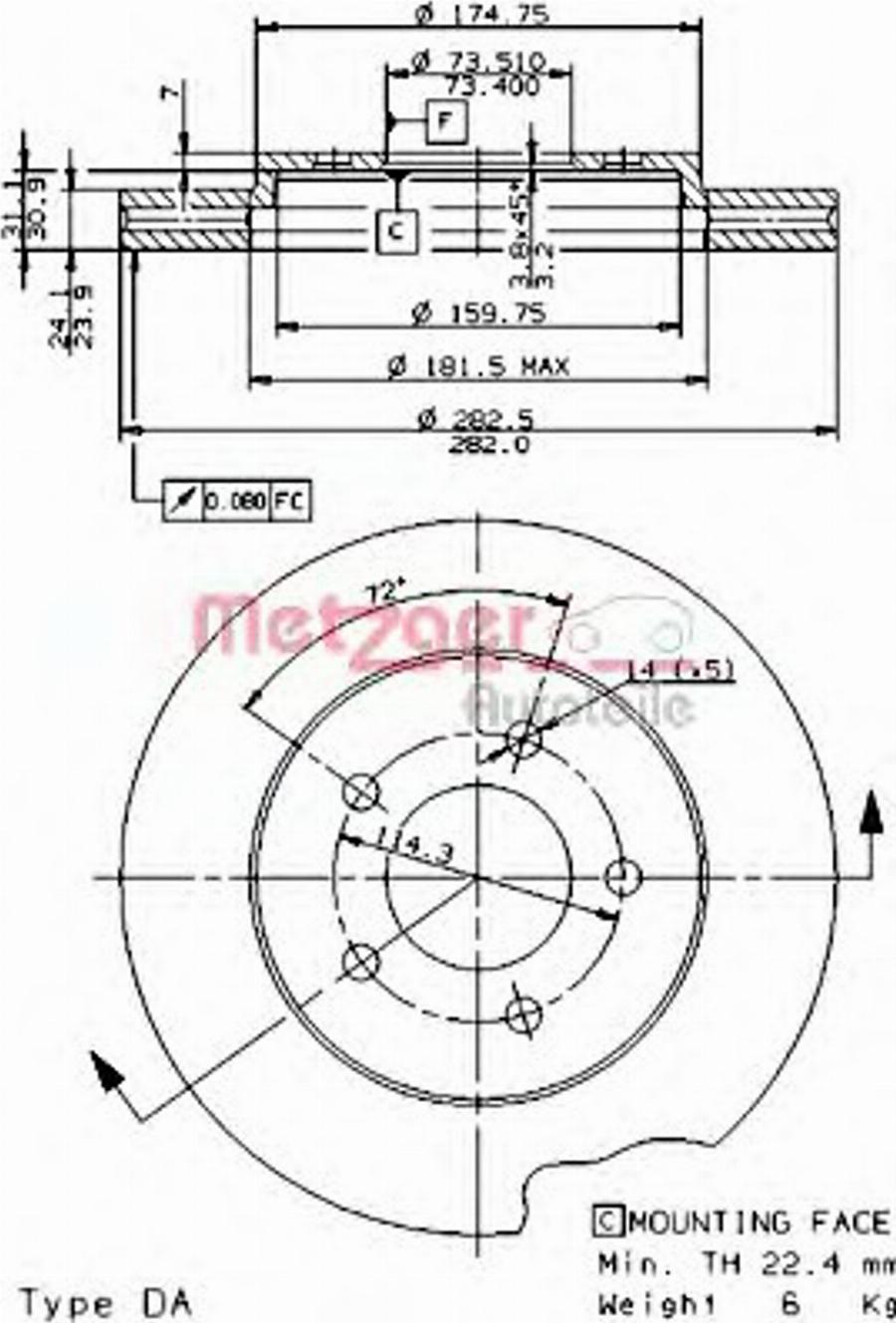 Metzger 24727E - Discofreno autozon.pro