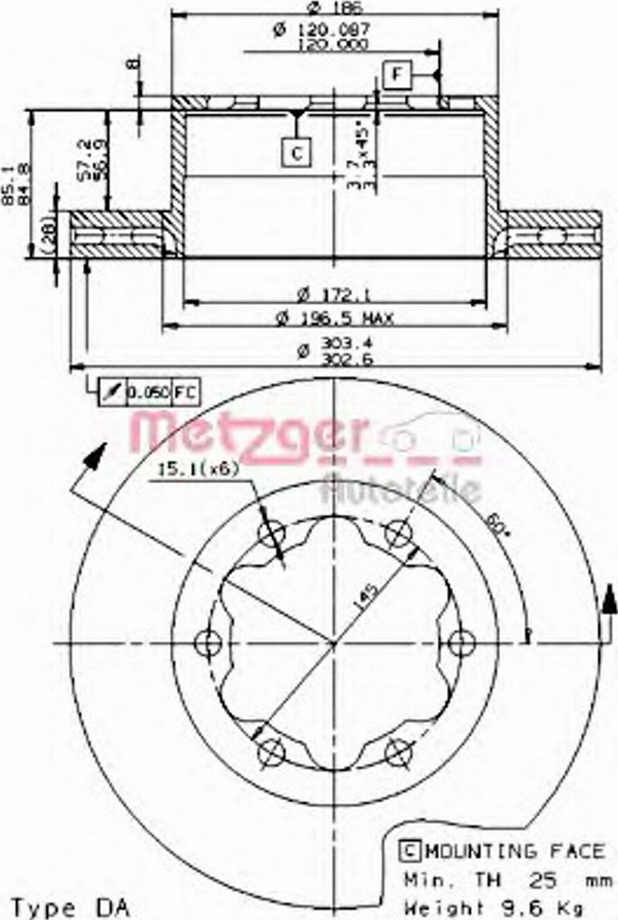 Metzger 25054 E - Discofreno autozon.pro